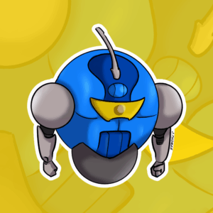 Blue Bot: The Melancholy Monitor - Sticker