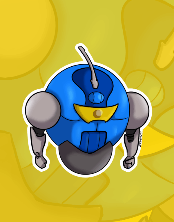 Blue Bot: The Melancholy Monitor - Sticker